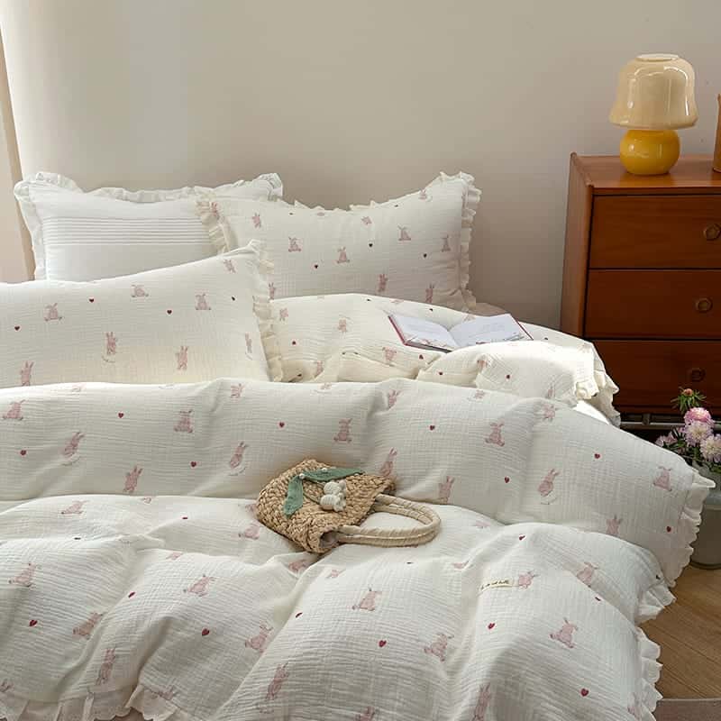 Texihome Bedding Set Ruffled Double Gauze - Main Image