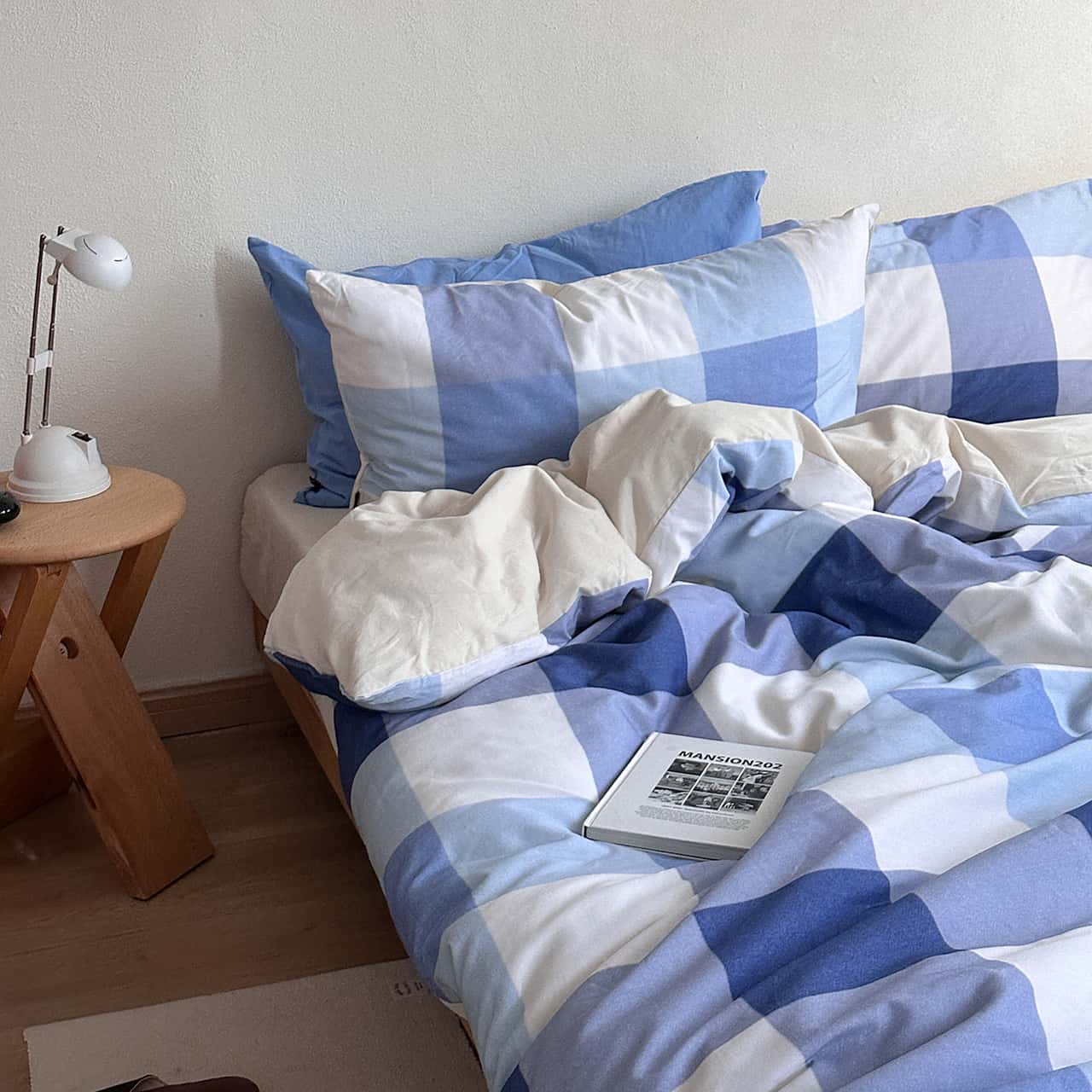 Texihome Brushed Cotton Bedding Set in Island Blue Plaid - Main Image
