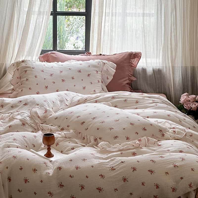 Texihome Duvet Cover Set Floral Double Gauze - Main Image