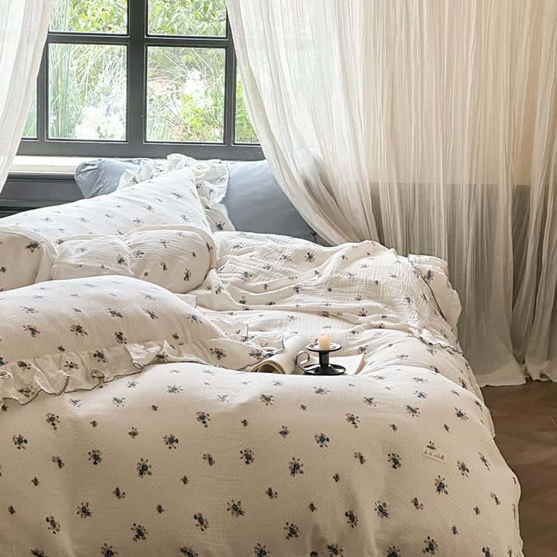 Texihome Duvet Cover Set Floral Double Gauze - Main Image