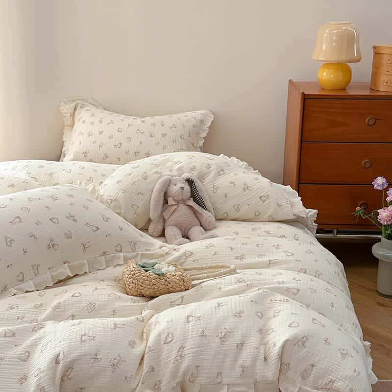 Texihome Duvet Cover Set Ruffled Double Gauze - Main Image