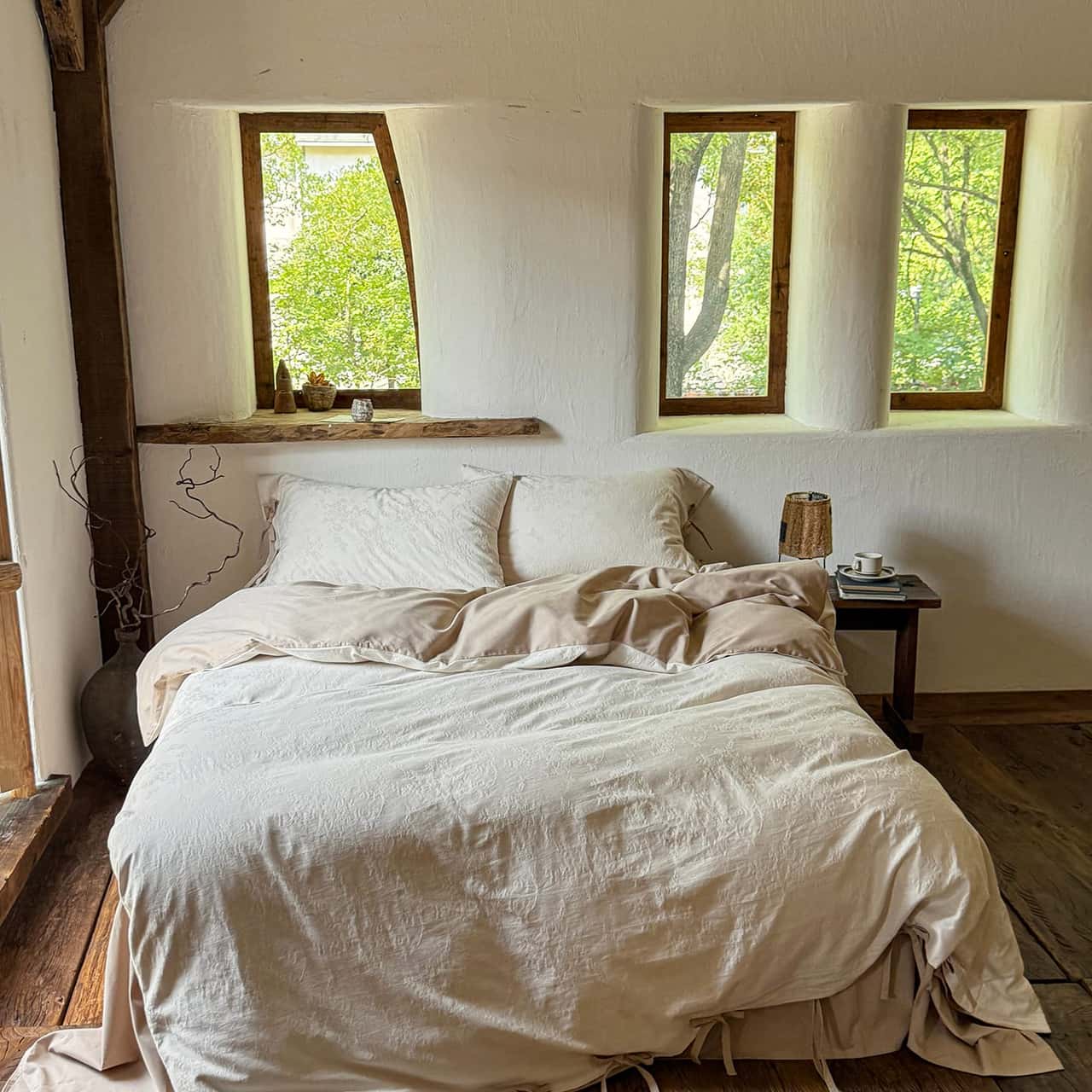 Texihome Duvet Cover Set Textured Floral Jacquard - Main Image