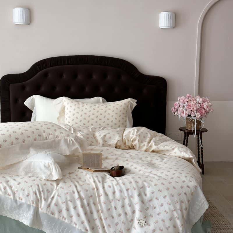 Texihome Floral Bedding Set with French Ruffles - Main Image