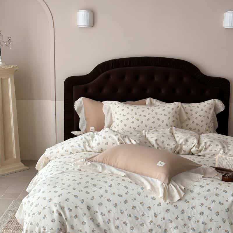 Texihome French Ruffle Bedding Set in Floral Gauze - Main Image