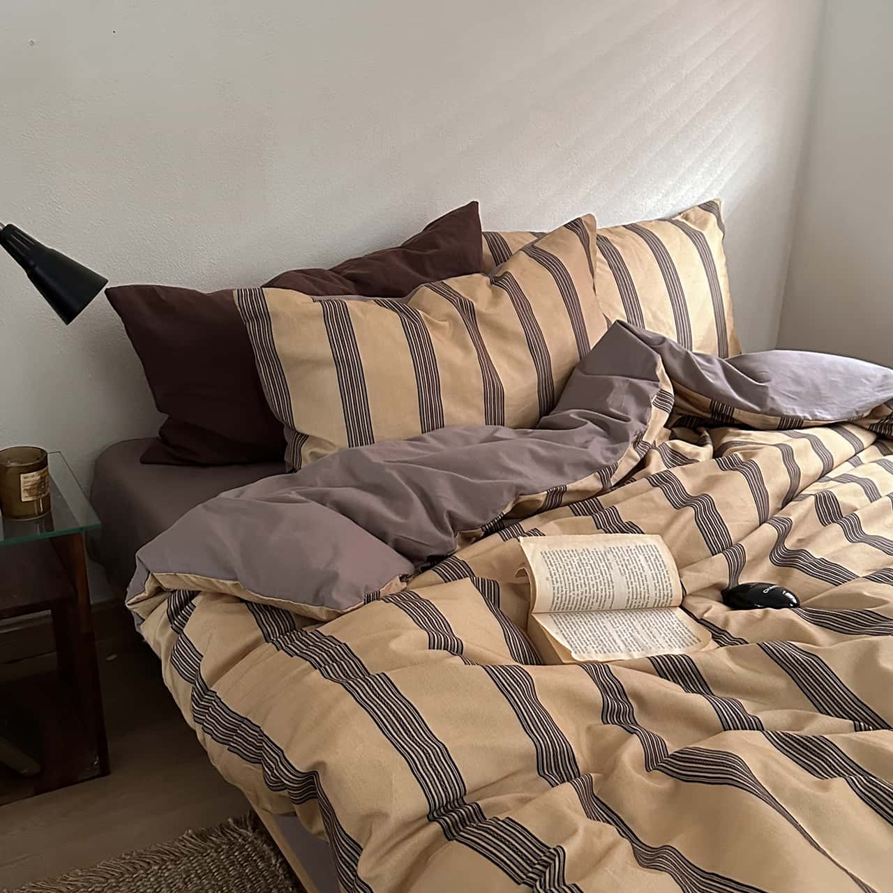 Texihome Marshall Stripe Brushed Cotton Bedding Set - Main Image