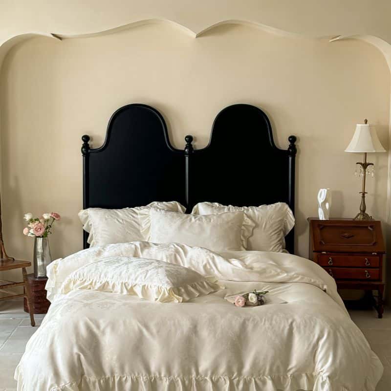 Texihome Tencel Jacquard Bedding Set with French Ruffles - Main Image