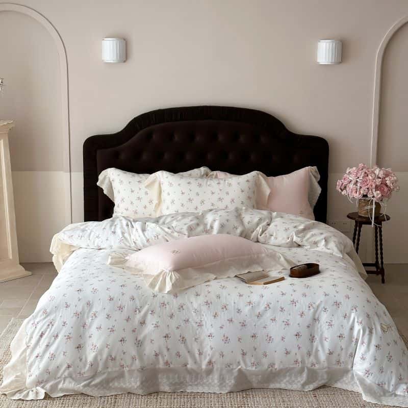 Wp Bedding Set French Ruffle Floral Muslin - Main Image