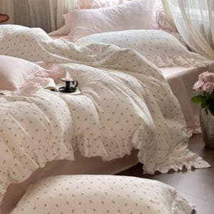 Texihome Ditsy Floral Double Gauze Duvet Cover Set - Image 6