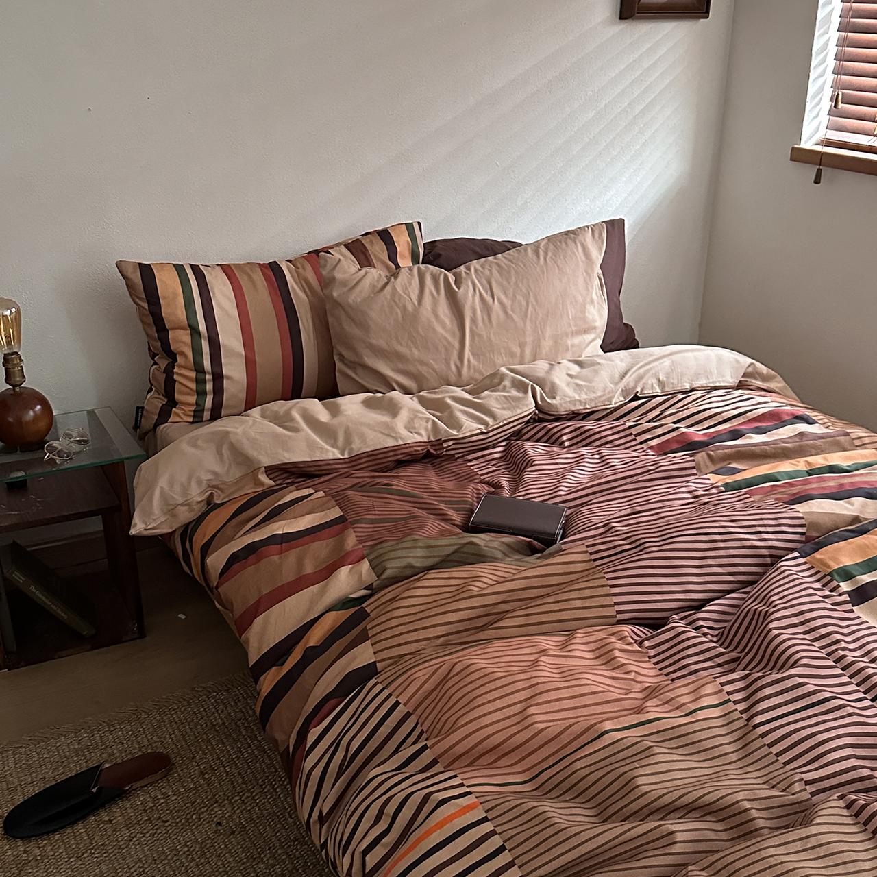 Bedding Set - Brushed Cotton Sateen Stripes