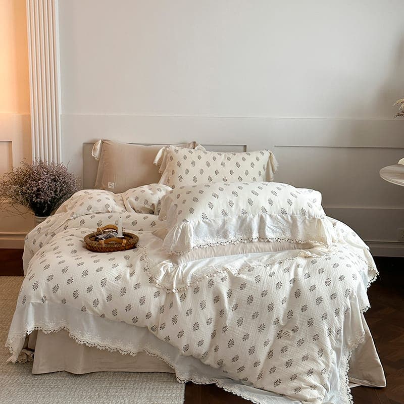 Bedding Set French Ruffle Double Gauze