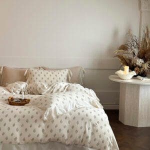 Texihome Bedding Set French Ruffle Double Gauze - Image 3