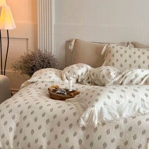 Texihome Bedding Set French Ruffle Double Gauze - Image 4