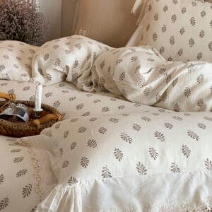 Texihome Bedding Set French Ruffle Double Gauze - Image 5