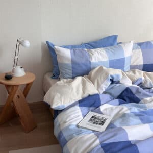 Texihome Brushed Cotton Bedding Set in Island Blue Plaid - Image 5