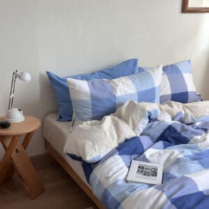 Texihome Brushed Cotton Bedding Set in Island Blue Plaid - Image 6