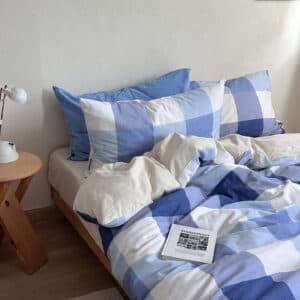 Texihome Brushed Cotton Bedding Set in Island Blue Plaid - Image 7