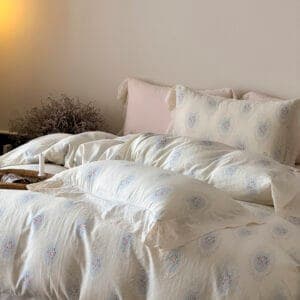 Texihome Cotton Gauze Bedding Set with French Ruffles - Image 4