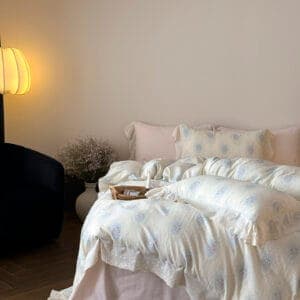 Texihome Cotton Gauze Bedding Set with French Ruffles - Image 7