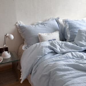 Texihome Crinkle Gauze Duvet Cover Set with Ruffled Edges - Image 3