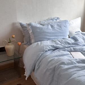 Texihome Crinkle Gauze Duvet Cover Set with Ruffled Edges - Image 5