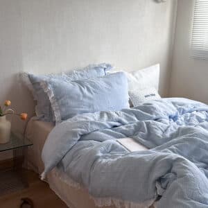 Texihome Crinkle Gauze Duvet Cover Set with Ruffled Edges - Image 7