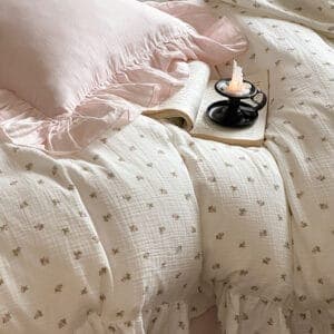Texihome Ditsy Floral Double Gauze Duvet Cover Set - Image 4