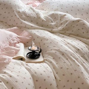 Texihome Ditsy Floral Double Gauze Duvet Cover Set - Image 7