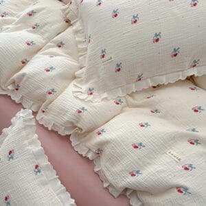 Texihome Double Gauze Duvet Cover Set with Cherry Print - Image 5