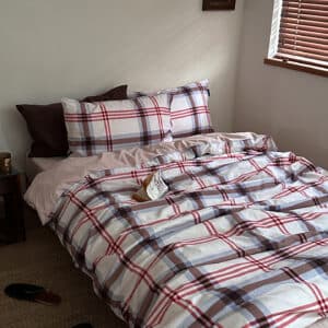 Texihome Duvet Cover Set British Red Plaid - Main Image
