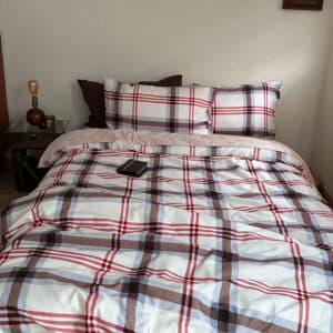 Texihome Duvet Cover Set British Red Plaid - Image 3
