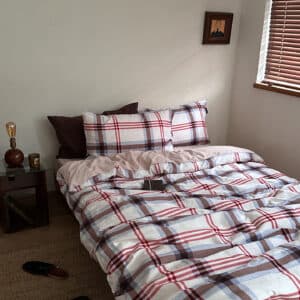 Texihome Duvet Cover Set British Red Plaid - Image 4