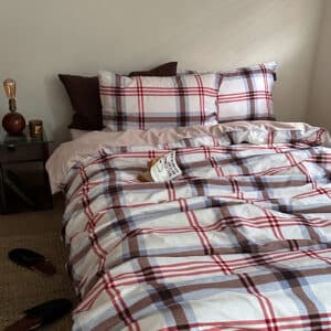 Texihome Duvet Cover Set British Red Plaid - Image 7