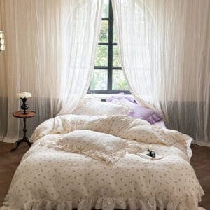 Texihome Duvet Cover Set Crinkled Double Gauze Floral - Image 4