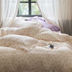 Texihome Duvet Cover Set Crinkled Double Gauze Floral - Image 5