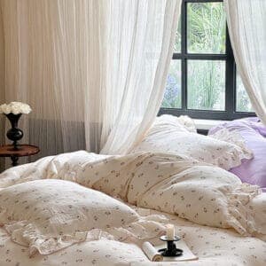 Texihome Duvet Cover Set Crinkled Double Gauze Floral - Image 6