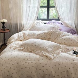 Texihome Duvet Cover Set Crinkled Double Gauze Floral - Image 7
