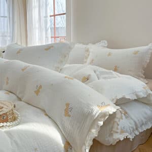 Texihome Duvet Cover Set Crinkled Muslin Dinosaur Print - Image 3