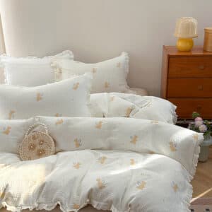 Texihome Duvet Cover Set Crinkled Muslin Dinosaur Print - Image 4