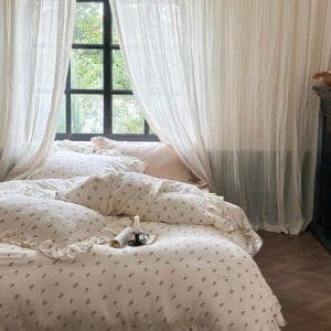 Texihome Duvet Cover Set Double Gauze Floral - Image 3