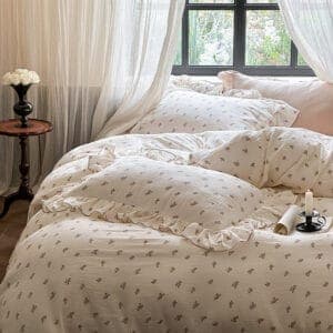 Texihome Duvet Cover Set Double Gauze Floral - Image 4