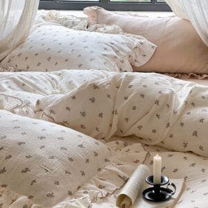 Texihome Duvet Cover Set Double Gauze Floral - Image 5