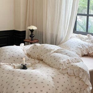 Texihome Duvet Cover Set Double Gauze Floral - Image 7