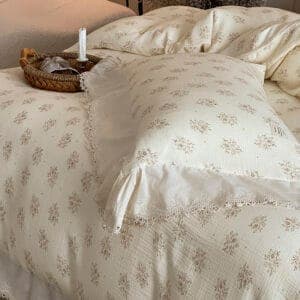 Texihome Duvet Cover Set Double Gauze Floral Ruffle - Image 5