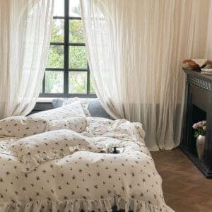 Texihome Duvet Cover Set Floral Double Gauze - Image 3