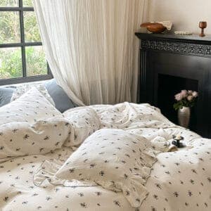 Texihome Duvet Cover Set Floral Double Gauze - Image 4