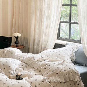 Texihome Duvet Cover Set Floral Double Gauze - Image 7