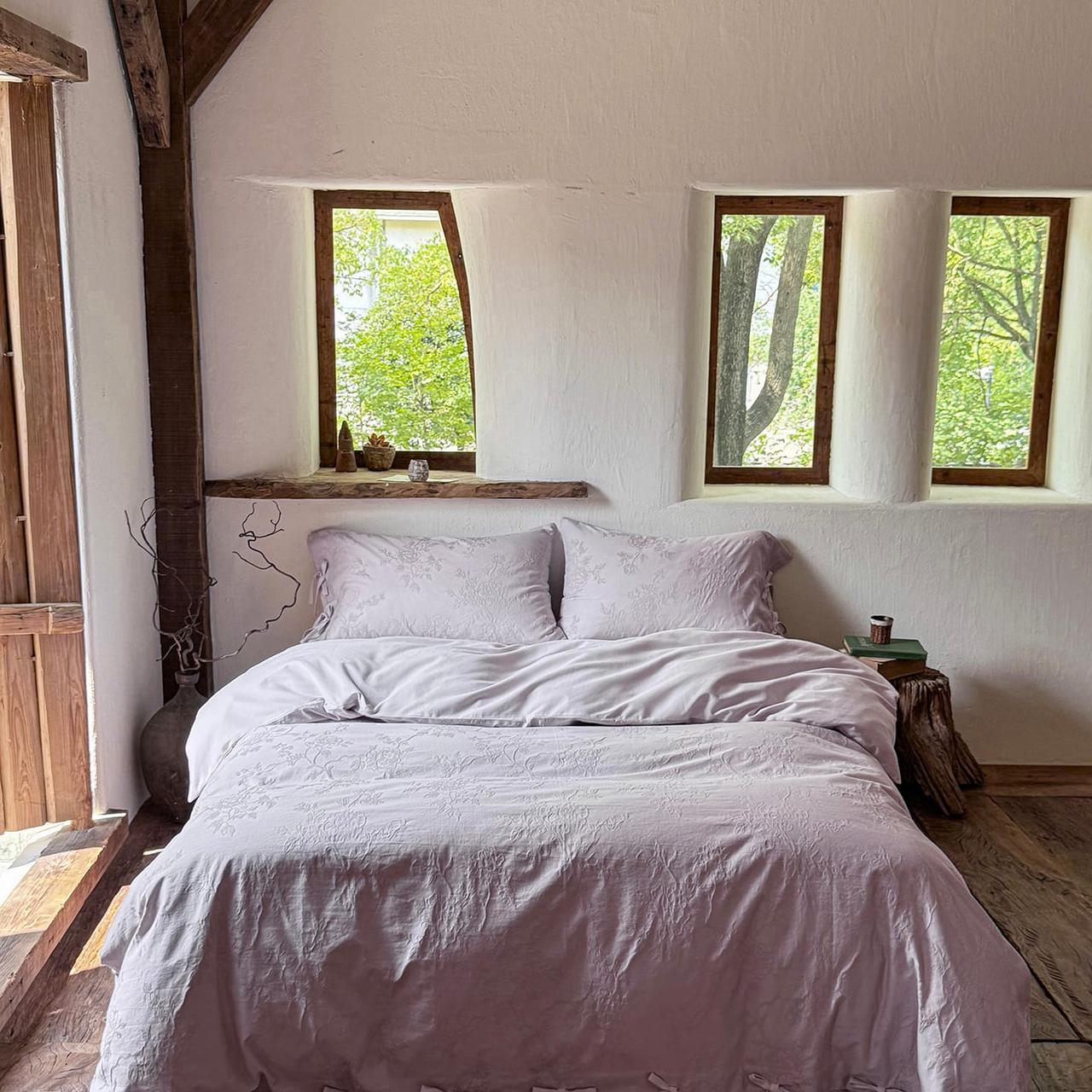 Duvet Cover Set Floral Jacquard