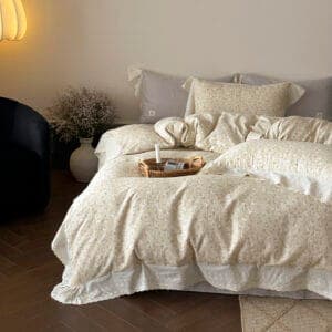 Texihome Duvet Cover Set French Floral Ruffle - Image 3