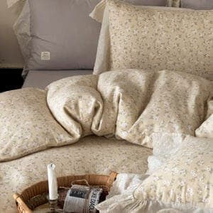 Texihome Duvet Cover Set French Floral Ruffle - Image 5