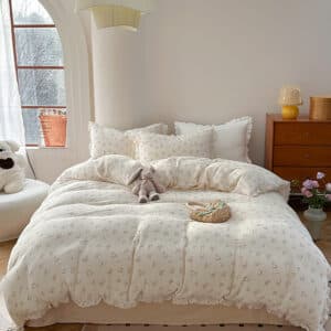 Texihome Duvet Cover Set Ruffled Double Gauze - Image 3